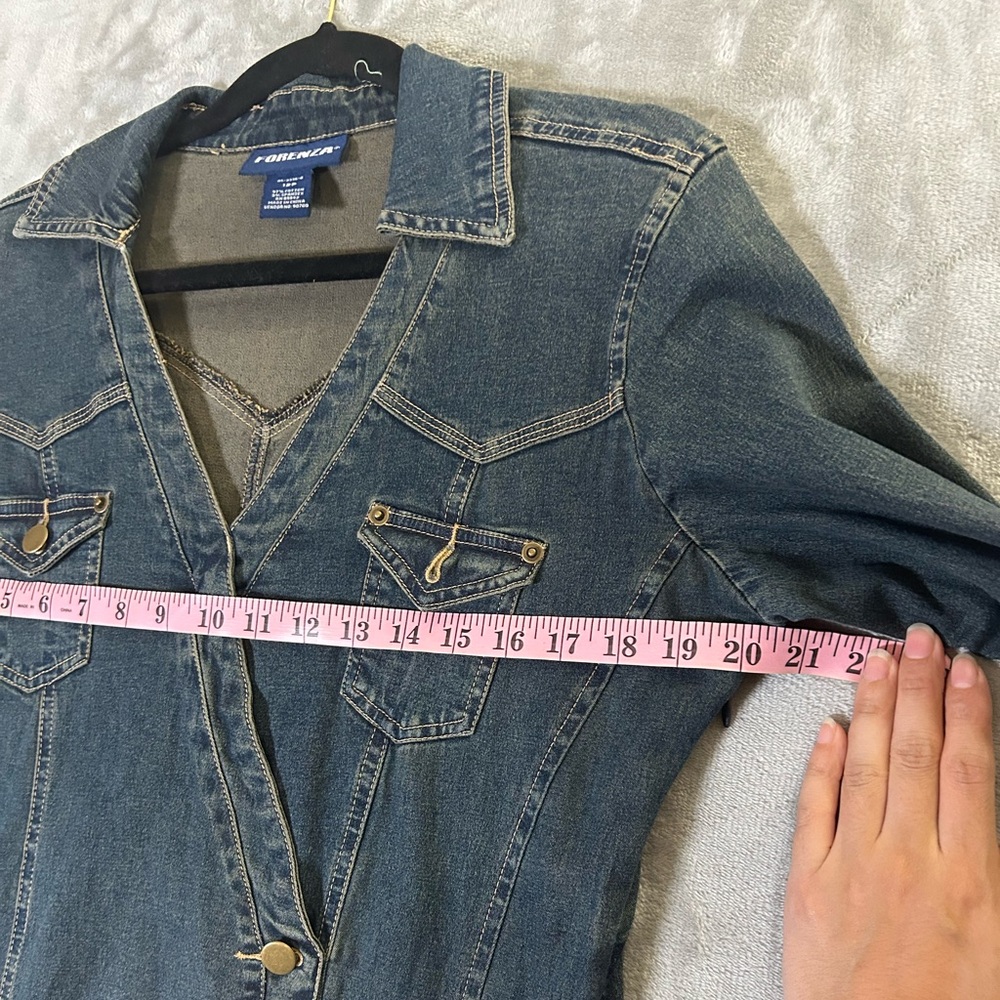 Vintage Forenza v- neck denim maxi dress - Picture 5 of 11